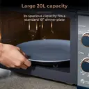 Tower Cavaletto Manual Microwave - Midnight Blue & Rose Gold, 20L, 800W, with 5 Power Levels & 35 Minute Timer, T24038MNB image 4
