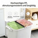 ochama Trocken- und Nass-Trenn-Mülleimer, doppelschichtig, mobil, mit Rollen, große Fächer, für Küche, Wohnzimmer, Heimgebrauch, Weiß, 45 l image 3