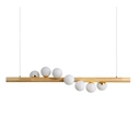 Homary Modern Linear Pendant Light Glass Globe 7-Light Kitchen Island Light image 0