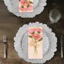 Maison by Premier Set of 4 33cm Dia Silver Finish Reef Charger Plates image 3