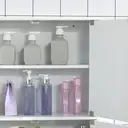 kleankin Bathroom Mirror Cabinet, Wall Mounted Storage Cupboard with Double Doors and Adjustable Shelf, Bathroom Organizer, White image 7