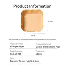 ochama Square 16cm x 16cm Air Fryer Liners - Food Grade Disposable Parchment Paper, Non-Stick, Oil-Proof, Easy to Clean, Baking, Cooking, Frying Accessories - 200 Sheets image 6