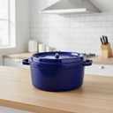 STAUB Cocotte ronde 24 cm - Bleu foncé image 5