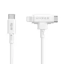 Hyper® HyperJuice Silicone USB-C to USB-C and Lightning Hybrid 60W Charging Cable - White image 1
