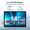 DOOGEE Tab E3 Max 14Inch Tablet Android 15 Gaming Tablet 13500mAh Large Battery MTK G100 Octa-Core 32GB RAM+256GB ROM (2TB TF), 2.1K (2160 * 1440) Display 16MP+2MP+8MP 4G LTE/5G WLAN/GPS/GMS, Black image 1