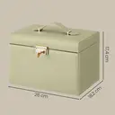 SONGMICSHOME Boîte de rangement pour bijoux à 3 niveaux, organisateur verrouillable avec poignée et 2 tiroirs, cadeau pour femme, usage voyage, vert image 2