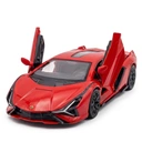 Voiture miniature Lamborghini Lightning Red 1:36, Portes ouvrantes, Action à recul, Jouet en fonte d'alliage métallique durable pour adolescents et adultes image 1