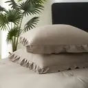 Meeallhome Comforter Set Vintage Ruffle Bed Set 260*220cm/60*80cm*2 Wheat-colored image 3