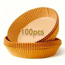 ochama x J.ZAO Papier pour Friteuse à Air - 100 Feuilles de Papier Cuisson Jetable, Résistant à la Chaleur, Qualité Alimentaire, Essentiel pour Friture à Air, Cuisson et Conservation - Accessoires de Cuisine - 1 Pack de 100 pièces image 0
