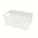 Storage box with integrated handle - Large capacity storage box for cosmetics, towels, soap, and shampoo - Ideal for bathroom cosmetic storage - 2-piece set - Transparent image 0