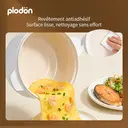 Plodon 1000 W 2,8 L Multifonctionnel Anti-adhésif Marmite électrique avec cuiseur vapeur Cuiseur électrique de voyage Fondue avec double contrôle de puissance pour nouilles ramen/pâtes/œufs/soupe/flocons d'avoine image 5