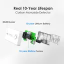 WISUALARM Carbon Monoxide Detector, 10-Year Battery Life, with Test/Silence Button, Conforms to EN 50291 Standard image 4