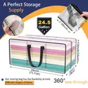 Lot de 4 Grands Sacs de Rangement avec Couvercle, Boîtes de Déménagement Transparentes avec Fermeture Éclair et Poignées pour Vêtements, Linge de Lit, Camping et Déménagement image 1