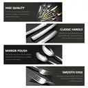 FangYuan Set de 4 couverts en acier inoxydable texturé compatible lave-vaisselle - Argent image 4