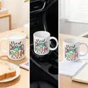 Alphynix Mug blanc 1 pièce 32 cl avec inscription « La meilleure maman de chien du monde » et motif os/pied de chien, cadeau de Noël ou Thanksgiving touchant pour les amoureux des chiens, cadeau de Saint-Valentin, cadeau d'anniversaire image 5