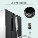 kleankin LED Bathroom Cabinet with Mirror, Wall Mounted Dimmable Brightness Storage Organiser with 3 Mirrored Doors and Adjustable Shelves, Memory Function, USB Charge, High Gloss Black image 7