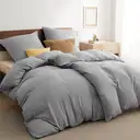 Bedsure Parure de lit 100 % polyester gris - 2 housses 135 x 200 cm et 2 taies 80 x 80 cm image 1