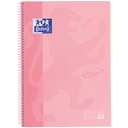 OXFORD Europeanbook 1 Touch Cahier quadrillé 5x5 à spirale A4+ 80 feuilles - Rose clair image 0