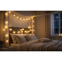 Bubble ball light string 6.5m 30 lights 2.4 bubble balls, 2 lines 3V, 800 mAh 18650 lithium battery, three-speed timing, eight-function flashing, with remote control, USB charging, warm white image 1