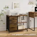 WOLTU Mobiler Aktenschrank, Metallaufbewahrung mit Rollen, Steckdosen und USB-Anschlüsse, 3-Schubladen-Organizer für Büro und Zuhause, 80x40x66 cm, ASK07hov image 3