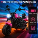 Moto électrique 6 V pour enfants, avec batterie rechargeable, moteur puissant, roues amovibles, démarrage à une touche, convient aux enfants de 3 ans et plus - Rose image 1