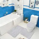 Bathroom Rugs Set 3 Piece, Plush Absorbent Bath Mats for Bathroom,
Non Slip Machine Washable Bath Mat Set with 38*44cmToilet Cover, 50*40cm U-Shaped Contour Toilet Rug,50*80cmBathroom Rugs,grey image 2