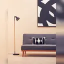 Interiors by Premier Floor Lamp Bryant Wood & Metal Black H:150cm image 1