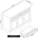 Galano Sufly 3-Door 2-Drawer Sideboard – Storage Cabinet with Drawers and Shelves for Living Room, Bedroom, or Kitchen – Light Grey/Oak Finish image 2