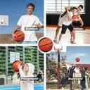 High-quality Rubber Basketball(27.5") Size5#Black/Brown image 5