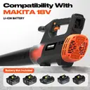 FLORA GUARD Souffleur de feuilles sans fil avec 2 batteries de 4000 mAh et chargeur – 600 CFM / 190 MPH, moteur sans balais, 6 vitesses, léger, compatible avec Dewalt 20V Max image 4