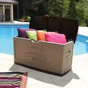 EDA Malle de jardin Gris anthracite SERENA 310 L
Cadenassable avec roulettes - anti étouffement - anti UV
Produit à monter sans outils
Dim.121 x 55 x 66 cm image 3