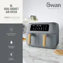 SWAN Nordic Duo 13-in-1 Air Fryer with Dual Non-Stick Baskets - 8L, 1700W, Grey, Swan Cyclone Technology, 13 Pre-Set Functions, Match Cook, SD10410GRY image 1