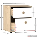 Junior Vida Bedside Table Neptune 2 Drawer White/Oak Effect image 3