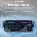 KEYSME Lunar 01 80%-Tri-Mode mechanische Tastatur, US-QWERTY-Layout, Gasket-Mount-Tastatur mit Rhythmusbeleuchtung, Hot-Swap-Schalter, programmierbarer Drehregler, PBT-Tastenkappen & 4000-mAh-Akku, Schwarz image 1