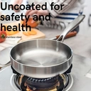 PURECOOK 304 Triple-Ply Stainless Steel Trimmed White-Gold Frying Pan Series | 1-Piece 20cm 304 Triple-Ply Stainless Steel White-Gold Frying Pan (Lid-Free, Trimmed Edges) image 2