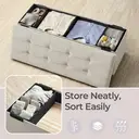Ochama x SONGMICS Foldable Storage Ottoman Cube with Hidden Compartment, Small Footrest for Living Room, Bedroom or Entryway, White image 6