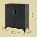 Ochama x SONGMICS Armoire de Bureau à 2 Portes, Verrouillable, en Acier, pour Bureau, Salon, Noir image 2