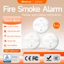 HEIMAN Smoke Detector, Radio Networkable, Wireless Smoke Detector Max. 40 Networkable Fire Alarms, 85 dB, 10 Year Battery, EN14604, with Mute Switch (Model 633-3 Pieces) image 4