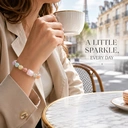 VoxorAI L8 Bracelet en quartz rose naturel artisanal - Rose amour et tendresse image 3