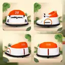 AIYAPLAY Kids Bumper Car 12V Waltz Car Ride on Toy 360° Rotation with Remote Control, Dual Joystick, Music, USB, LED Lights, image 3
