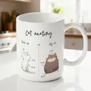 Alphynix 1 Mug blanc 33cl avec "Anatomie du Chat" tableau humoristique comparant chat normal vs dodu, cadeau de Noël ou Thanksgiving félin drôle,Le cadeau de la saint-valentin, cadeau d’anniversaire image 1