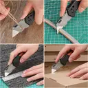 WORKPRO Folding Knife with Wooden Handle & Sliding Lock, Foldable Utility Knife Carpet Knife Quick Change Cutter Knife with Belt Clip, Includes 10 SK5 Replacement Blades image 7