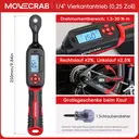 Movecrab Digitaler Drehmomentschlüssel 1.5-30 Nm Bereich mit doppeltwirkender Ratsche ±2 % Genauigkeit mit Vibrationsalarm und LED-Warnanzeige image 6