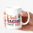 Alphynix 1 Mug blanc 33cl imprimé "MEILLEUR PROFESSEUR", design pomme et crayon, cadeau de Thanksgiving ou Noël parfait pour professeur,Le cadeau de la saint-valentin, cadeau d’anniversaire image 2