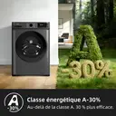 CHiQ JW105883G Lave-linge frontal 10 kg, classe énergétique A-30%, tambour 530 mm, moteur BLDC 1 400 tr/min, programme vapeur, commande intelligente en un clic, lavage rapide 15 min, largeur 465 mm - Gris foncé image 5