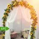 Wei's Moment Lot de 4 guirlandes artificielles en soie tournesol jaune - 2,4 m image 4