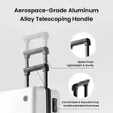 J.ZAO Valise à coque rigide de 26 pouces avec roulettes pivotantes - Grande capacité, mobilité facile - Blanc nuage image 4