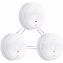 HEIMAN Smoke Detector, Radio Networkable, Wireless Smoke Detector Max. 40 Networkable Fire Alarms, 85 dB, 10 Year Battery, EN14604, with Mute Switch (Model 633-3 Pieces) image 0