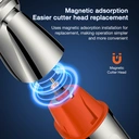 Sparoma 5-in-1 Beard Trimmer Set – Stainless Steel, Type-C Rechargeable, Smart Lock, LED Display, IPX7 Waterproof, Magnetic Blade System, Suitable for Body Hair, Haircuts, Nose Hair, Shaving, LK-891 image 4