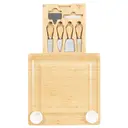 Zimatic Plateau à fromage, charcuterie et fruits en bambou avec ensemble de couteaux image 6